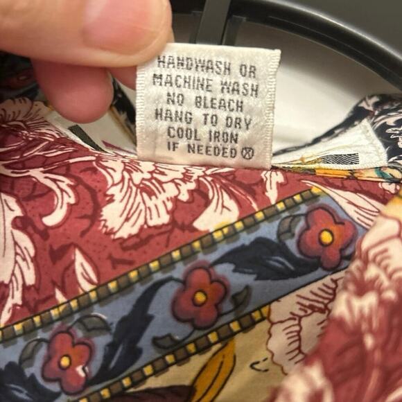 Diana Marco Vintage 100% Silk Baroque Equestrian Patchwork Print Shirt 16 - Picture 8 of 9